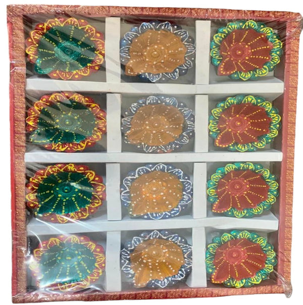 12 pc Decorated Diya