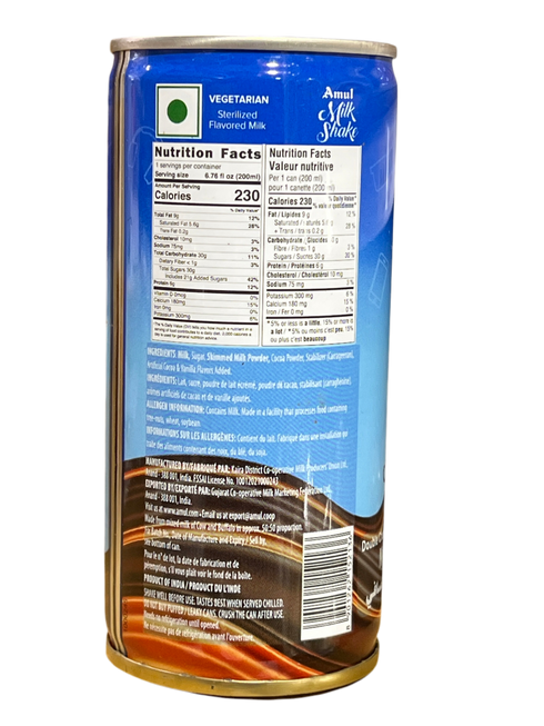 AMUL - MILK SHAKE DOUBLE CHOCO - 200ML