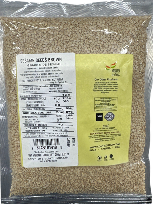 CONTIL FROM THE EARTH - BROWN SESAME SEEDS - 200GM