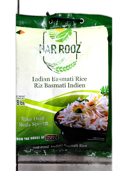 IG31L-INDIAGATE RICE-I.G HAR ROOZ BASMATI RICE 8 LB