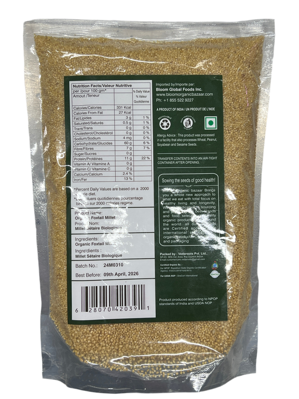BLOOM - ORGANIC FOXTAIL MILLET - 2LB
