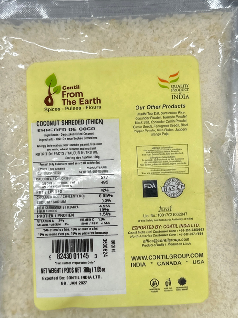 CONTIL FROM THE EARTH-COCONUT SHREDED(THICK)-200GM
