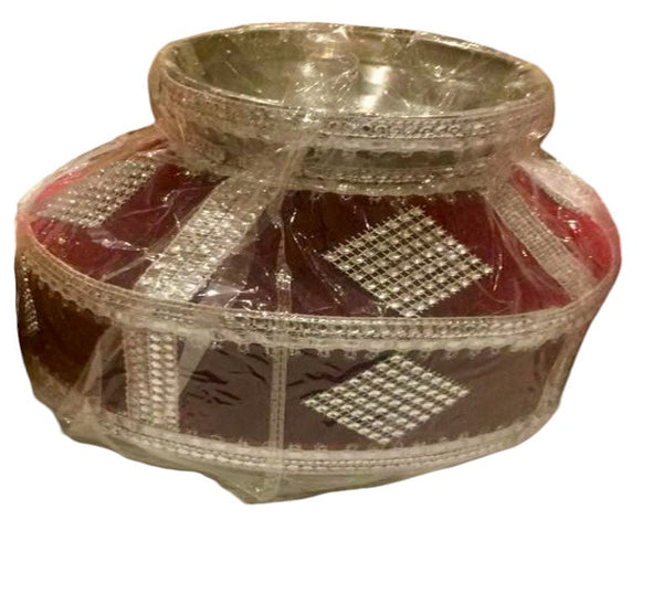 Gharoli Designer maroon silver