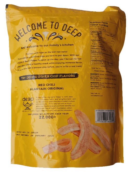 DEEP - LONG BANANA CHIPS BLACK PEPPER - 200GM