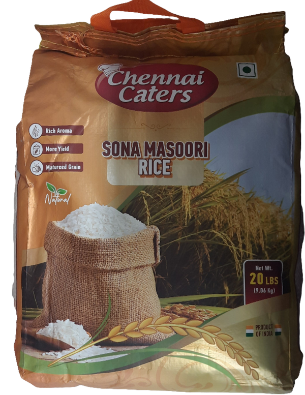CHENNAI CATERS - SONA MASOORI RICE - 20LB- code888