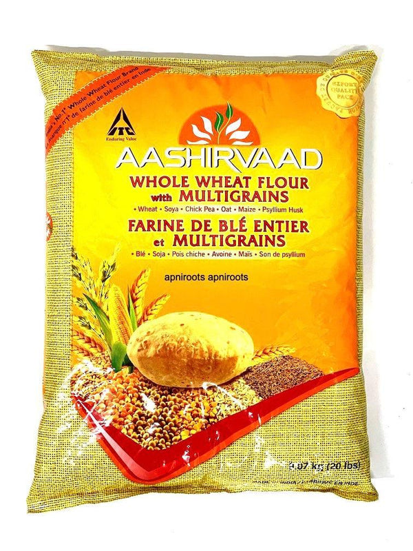 AASHIRVAAD MULTIGRAIN ATTA 20LB - apniroots Grocery
