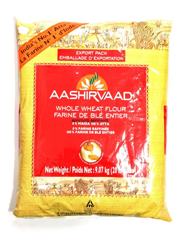 Aashirvaad - Whole Wheat Flour - 20-22lb atta - apniroots Grocery