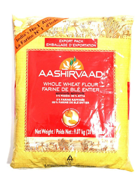 Aashirvaad - Whole Wheat Flour - 20-22lb atta - apniroots Grocery