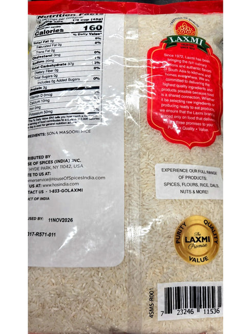 LAXMI-SONA MASOORI RICE-4LB