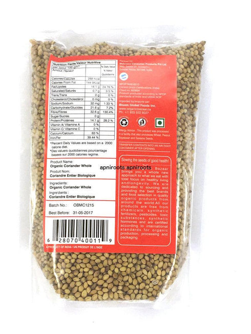 Bloom Organic Bazaar - Coriander Whole - 200gm - apniroots Grocery