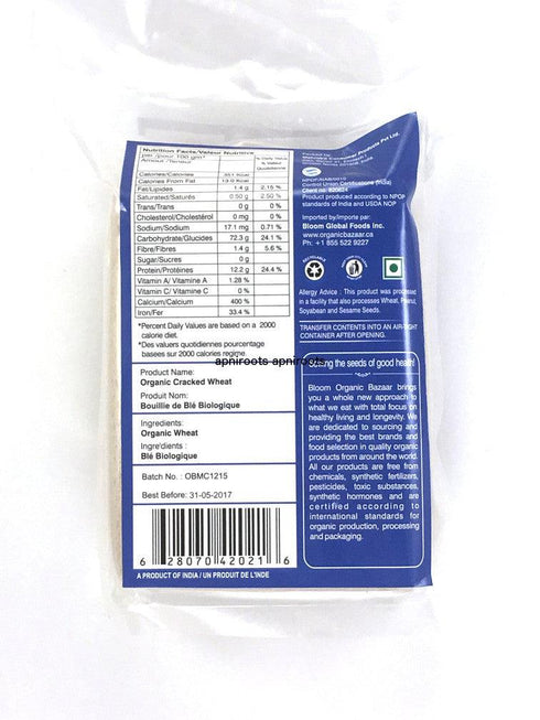 Bloom Organic Bazaar - Wheat Dalia Whole - 908gm - apniroots Grocery