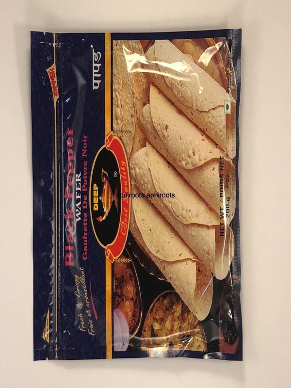 DEEP BLACK PEPPER WAFER PAPAD - apniroots Grocery
