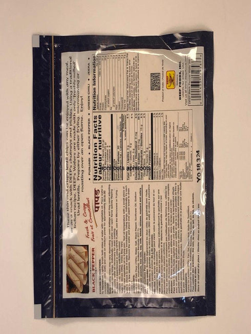 DEEP BLACK PEPPER WAFER PAPAD - apniroots Grocery