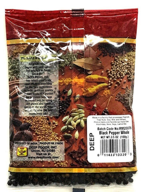 DEEP BLACK PEPPER WHOLE 100GM - apniroots Grocery