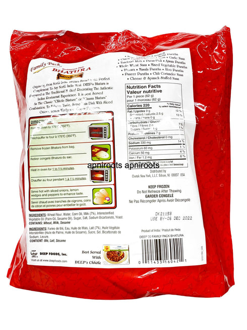 DEEP FAMILY PCK BHATURA 1.24KG - apniroots Grocery