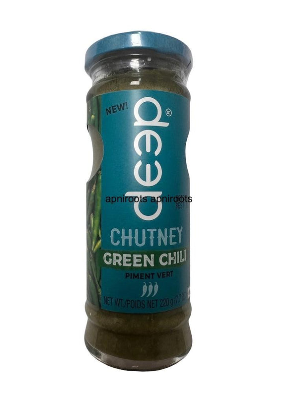 DEEP GREEN CHILLI CHUTNEY 220G - apniroots Grocery