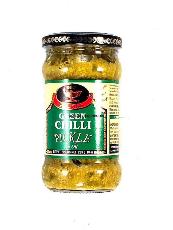 DEEP GREEN CHILLI PICKLE 350G - apniroots Grocery