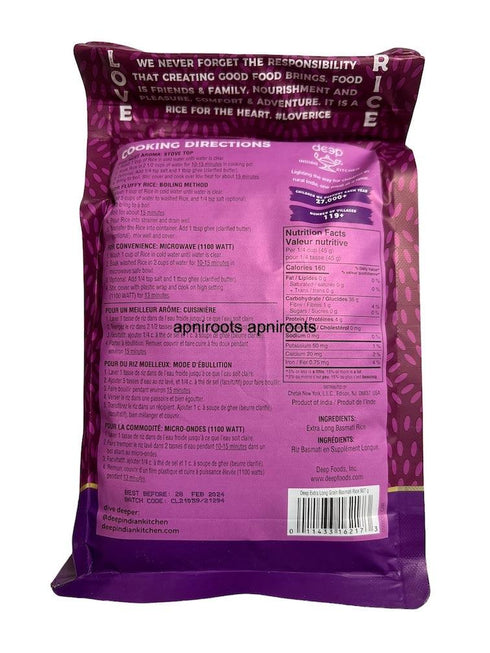 DEEP LOVE EXT LONG BASMATI 2LB - apniroots Grocery