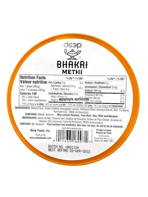 DEEP METHI BHAKHRI 200GM - apniroots Grocery