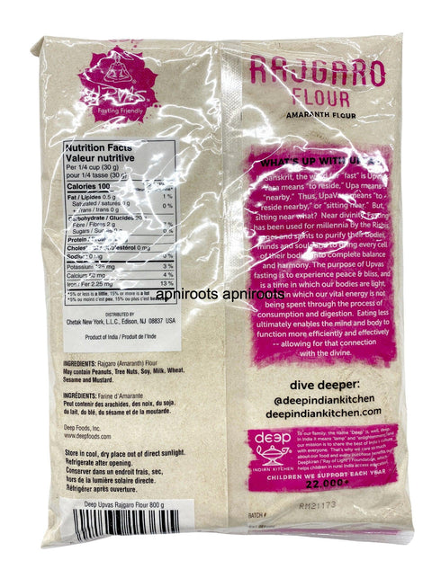 DEEP UPVAS RAJGARO FLOUR 800G - apniroots Grocery