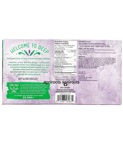 DEEP VADA PAV 510GM(8PCS) - apniroots Grocery
