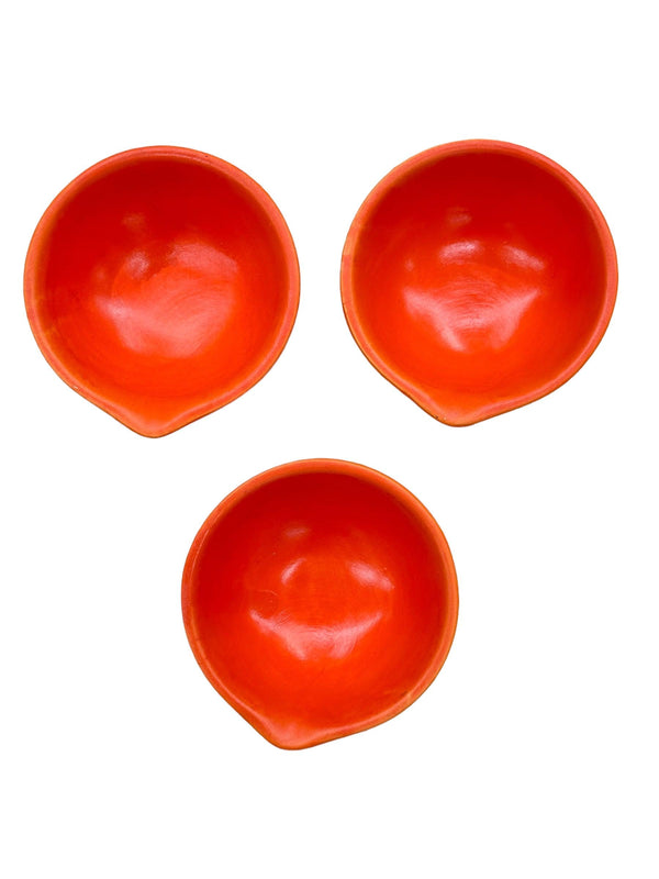Diya Painted - Orange (3pcs for $2) - apniroots Grocery