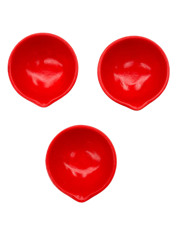 Diya Painted - Red (3pcs for $2) - apniroots Grocery