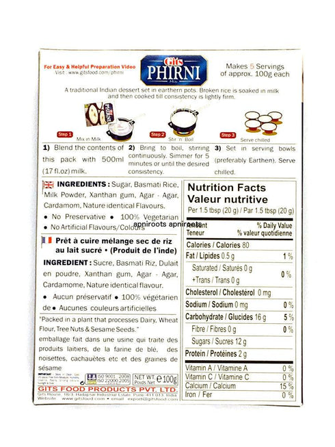 Gits - Instant Phirni - 100gm - apniroots Grocery