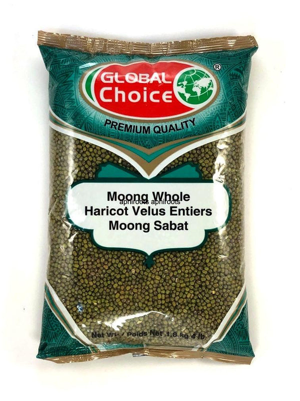 GLOBAL MOONG WHOLE DAAL GREEN 4LB - apniroots Grocery