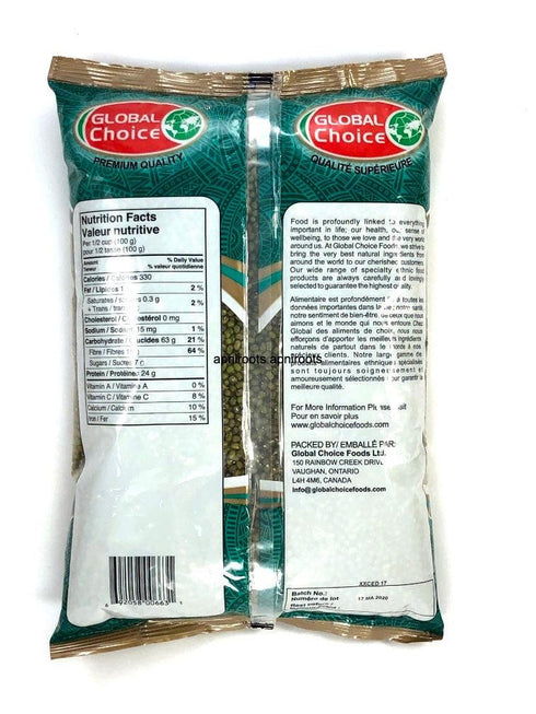GLOBAL MOONG WHOLE DAAL GREEN 4LB - apniroots Grocery