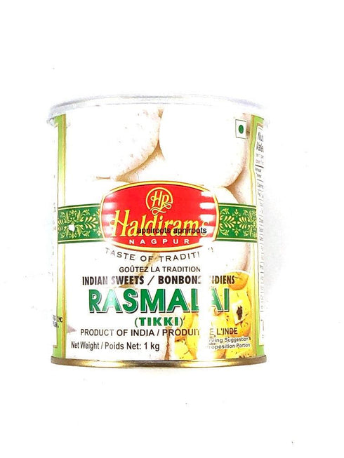 HALDIRAM RASMALAI 1KG - TIN PACK - apniroots Grocery