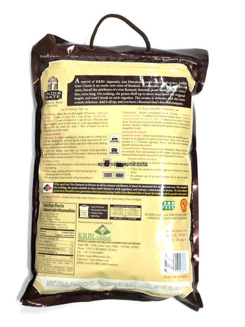 India Gate - Basmati Rice Classic - 8lb - apniroots Grocery