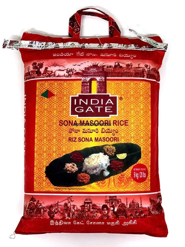 INDIA GATE SONA MASOORI RICE 20LB - apniroots Grocery