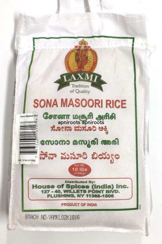 Laxmi - Sona Masoori Rice 10lb - apniroots Grocery