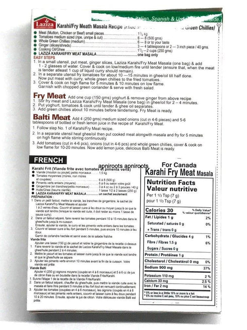 LAZIZA KARAHI/FRYM 100G - apniroots Grocery