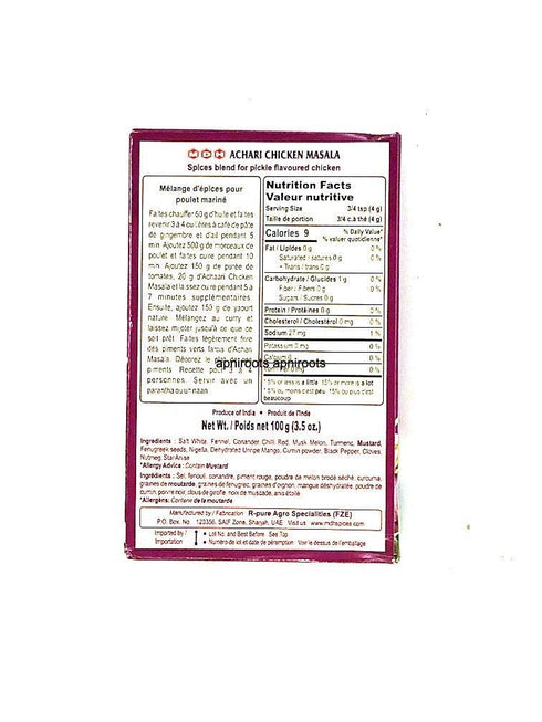 MDH ACHARI CHICKEN MASALA100G - apniroots Grocery