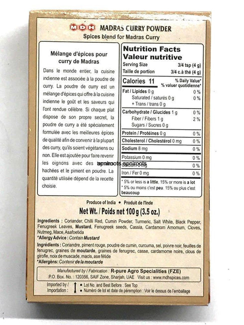 MDH MADRAS CURRY 100GM - apniroots Grocery