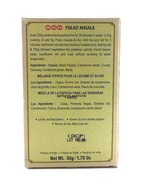 Mdh - Pulao Masala- 50gm - apniroots Grocery