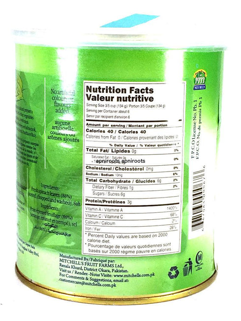 Mitchells - Spinach Puree - 800gm - apniroots Grocery