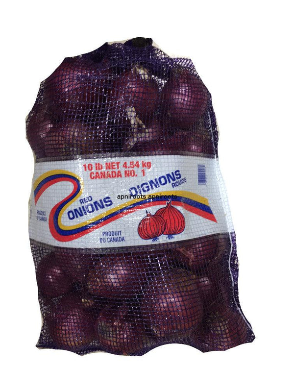ONIONS RED 10LB BAG - apniroots Grocery