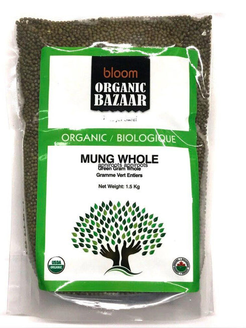 ORGANIC MUNG DALWHOLE1.5KG - apniroots Grocery