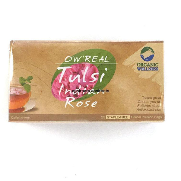 Organic Wellness - Tulsi Indian Rose Herbal Tea- 25Pcs - weight - apniroots Grocery