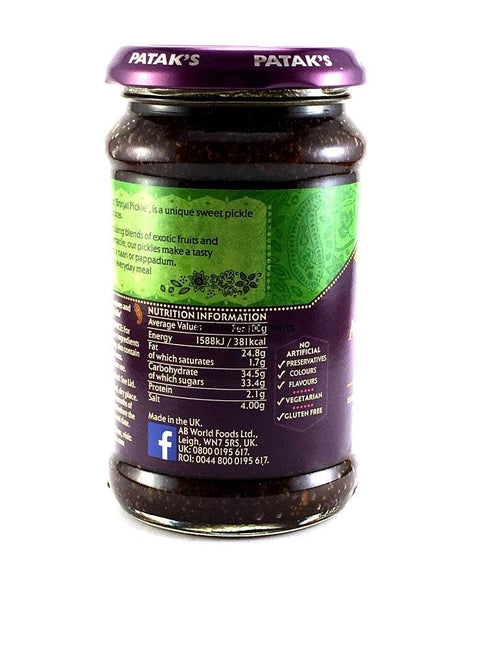 Pataks - Aubergine Brinjal Pickle - 312gm - apniroots Grocery