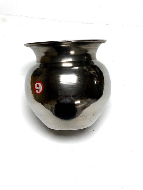 Pooja Lota- S Steel - 9cm # 9 - apniroots Grocery
