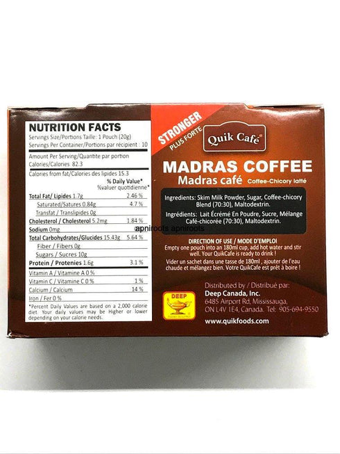 QUICK TEA MADRAS COFFEE 10 P - apniroots Grocery