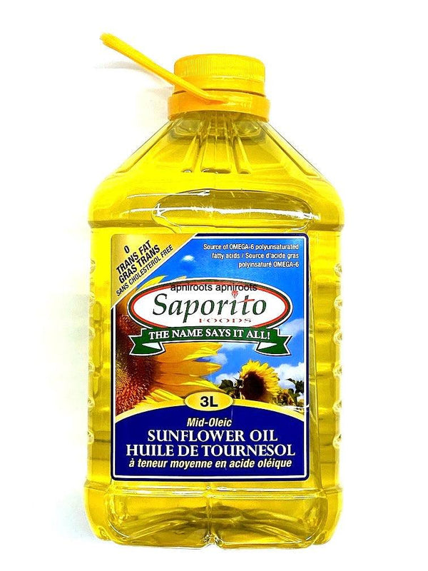 SAPORITO SUNFLOWER OIL 3L - apniroots Grocery