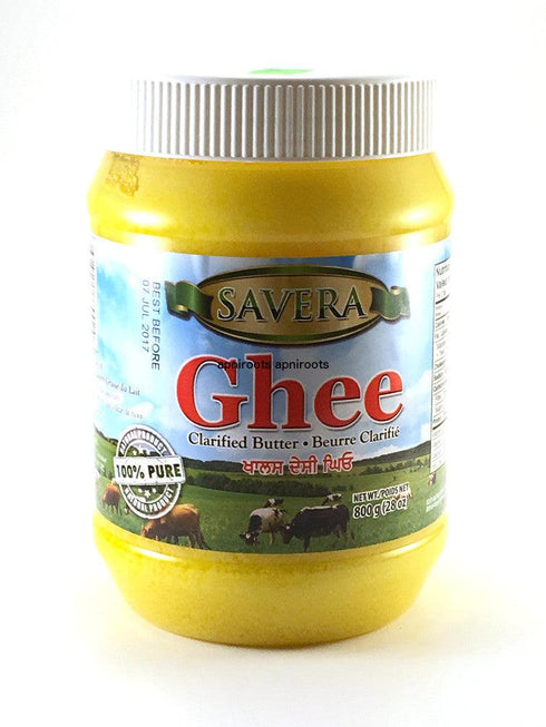 Savera - Pure Desi Ghee Clarified Butter - 800gm - apniroots Grocery