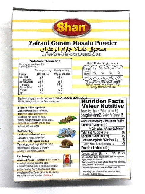 SHAN GARAM MASALA MIX100G - apniroots Grocery