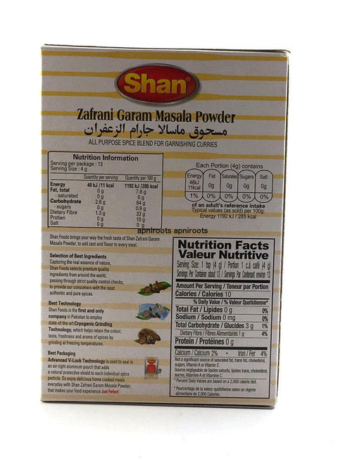 Shan - Zafrani Garam Masala Powder - 50gm - apniroots Grocery