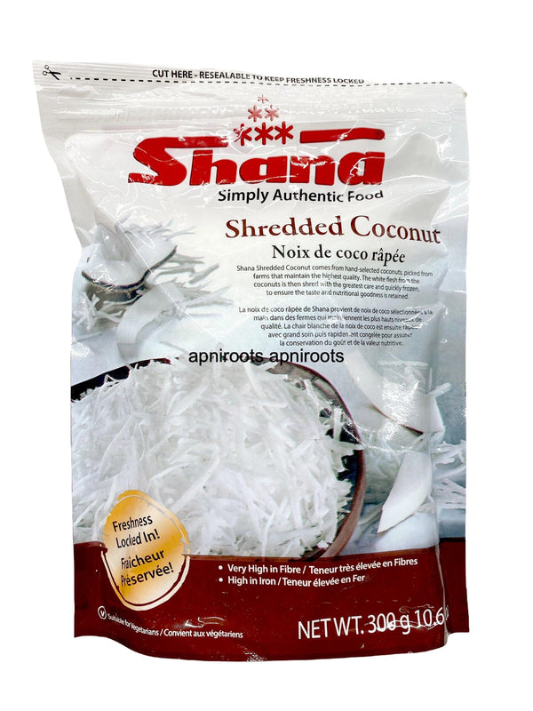 SHANA COCONUT SHREDDED 300GM - apniroots Grocery